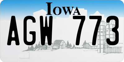 IA license plate AGW773