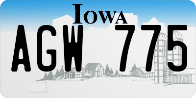 IA license plate AGW775