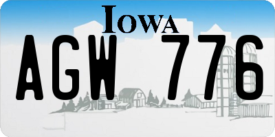 IA license plate AGW776