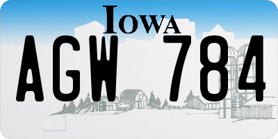 IA license plate AGW784