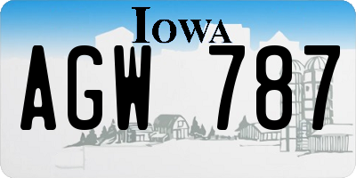 IA license plate AGW787