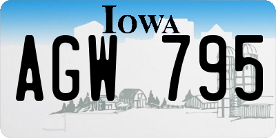 IA license plate AGW795