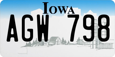 IA license plate AGW798