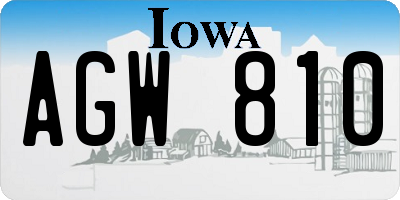 IA license plate AGW810