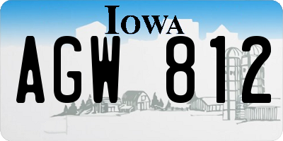IA license plate AGW812