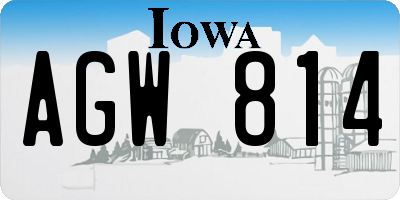 IA license plate AGW814
