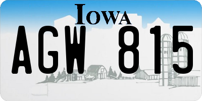 IA license plate AGW815