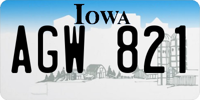 IA license plate AGW821