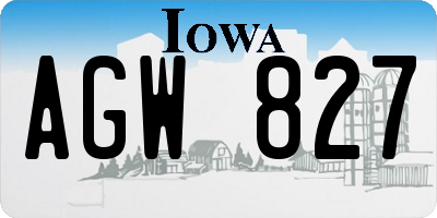 IA license plate AGW827