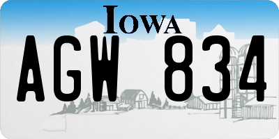 IA license plate AGW834