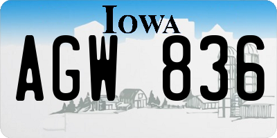 IA license plate AGW836