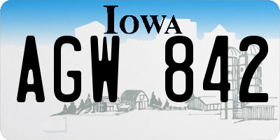IA license plate AGW842