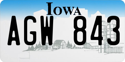 IA license plate AGW843