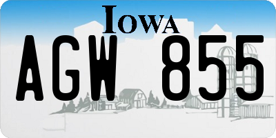 IA license plate AGW855