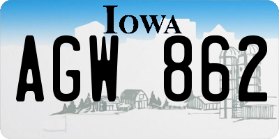 IA license plate AGW862