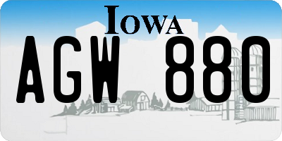 IA license plate AGW880