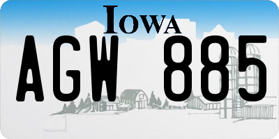 IA license plate AGW885