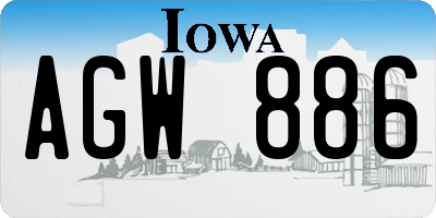 IA license plate AGW886