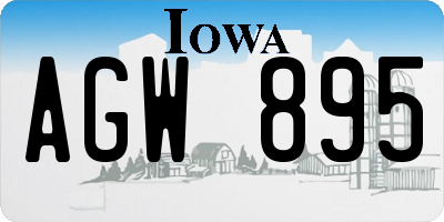 IA license plate AGW895