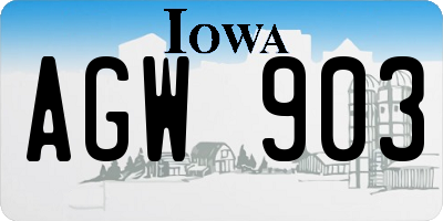IA license plate AGW903