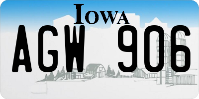 IA license plate AGW906
