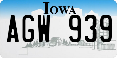 IA license plate AGW939
