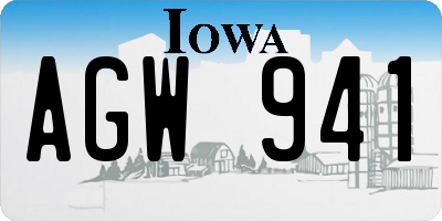 IA license plate AGW941