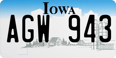 IA license plate AGW943