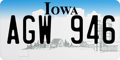 IA license plate AGW946