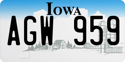 IA license plate AGW959