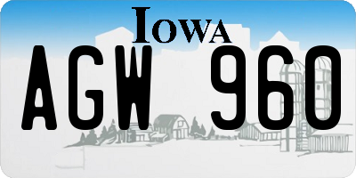 IA license plate AGW960