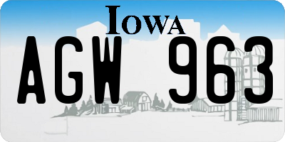 IA license plate AGW963