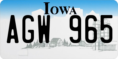 IA license plate AGW965