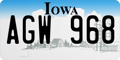 IA license plate AGW968
