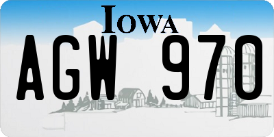 IA license plate AGW970