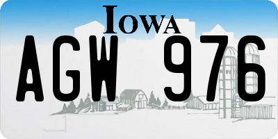 IA license plate AGW976