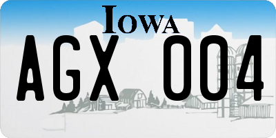 IA license plate AGX004