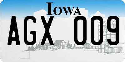 IA license plate AGX009