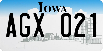 IA license plate AGX021
