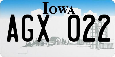 IA license plate AGX022