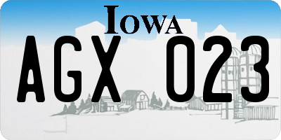 IA license plate AGX023