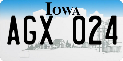 IA license plate AGX024