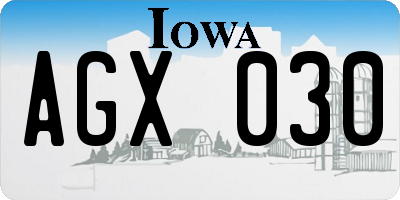 IA license plate AGX030
