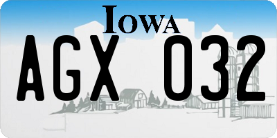 IA license plate AGX032