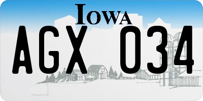 IA license plate AGX034