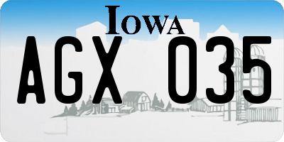 IA license plate AGX035
