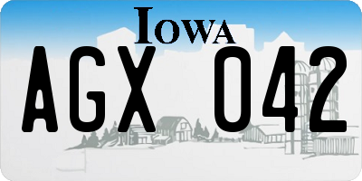 IA license plate AGX042