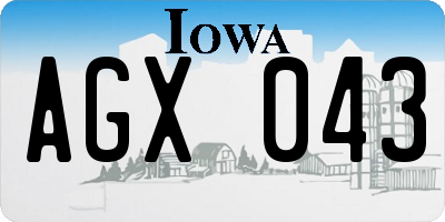 IA license plate AGX043