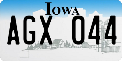 IA license plate AGX044