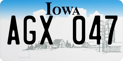 IA license plate AGX047